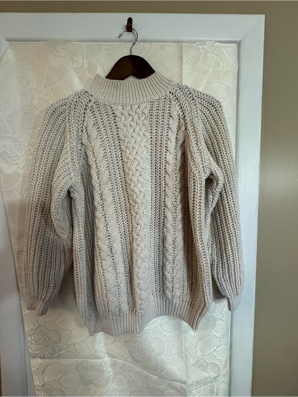 Cozy Cable Knit Turtleneck Sweater - Cream